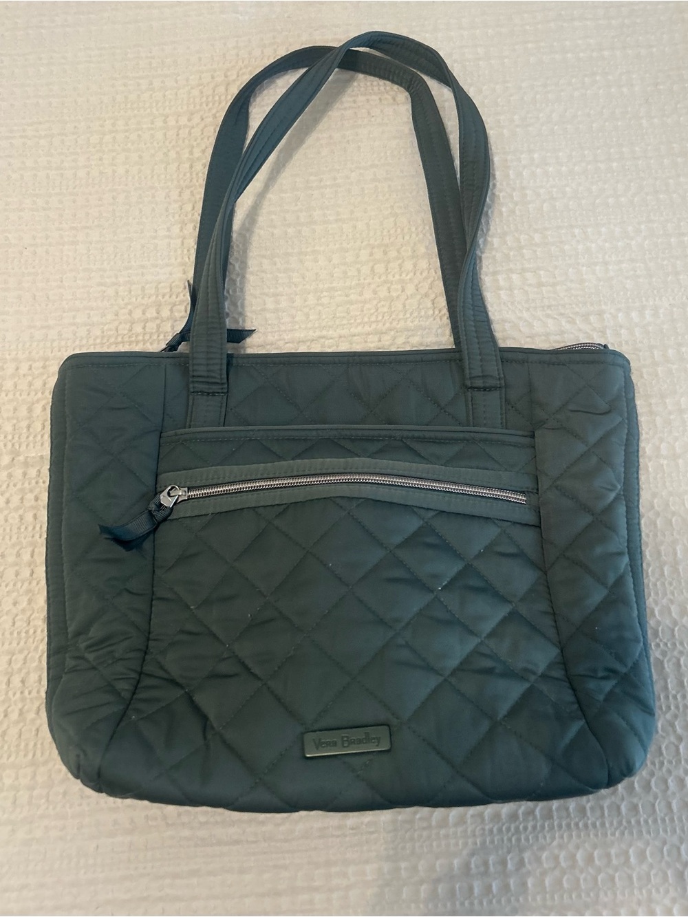 Vera Bradley Vera Tote Bag Olive Leaf Performance Twill Quilted Shoulder Bag